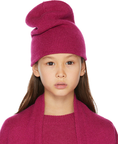 Детская розовая кашемировая шапка Elfie The Row