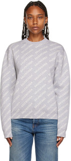 Серый свитер с логотипом Balenciaga