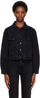 Черная укороченная джинсовая куртка Charli AGOLDE