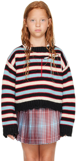 SSENSE EXCLUSIVE Детский разноцветный свитер в полоску с разрезом Charles Jeffrey Loverboy