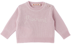 Детский розовый свитер с логотипом Marni