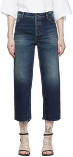Синие укороченные джинсы Balenciaga
