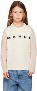 Детский свитер Off-White с цветными блоками Marni