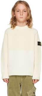 Детский шерстяной свитер Off-White Stone Island Junior