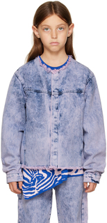 Детская фиолетовая джинсовая куртка без воротника M’A Kids