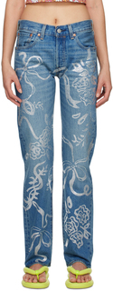 Синие джинсы со стразами Levi&apos;s Edition Collina Strada