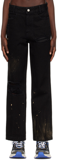 Черные отбеленные джинсы с заниженной талией ADER error