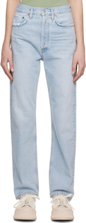 Синие джинсы с завышенной талией в стиле 90-х AGOLDE