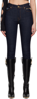 Джинсы цвета индиго с нашивками Versace Jeans Couture