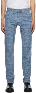 Синие жаккардовые джинсы стандартного кроя 4G Givenchy