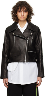 Черная кожаная куртка на молнии TheOpen Product