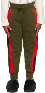 Детские брюки цвета хаки в полоску Burberry