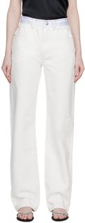 Белые джинсы с ремешками Alexander Wang