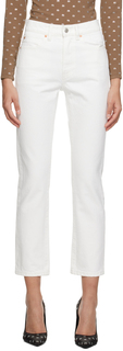 Белые джинсы с дымоходом Alexander Wang