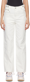 Белые потертые джинсы Feng Chen Wang