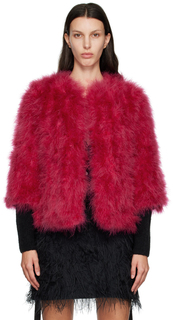 Розовая куртка с перьями Yves Salomon