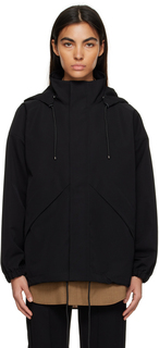 Черная куртка со съемным капюшоном AURALEE