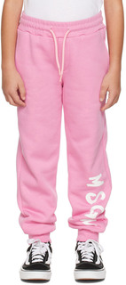 Детские розовые брюки с логотипом MSGM Kids