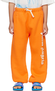 Детские оранжевые классические брюки Overlogo Lounge Palm Angels