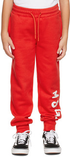 Детские красные брюки с логотипом MSGM Kids