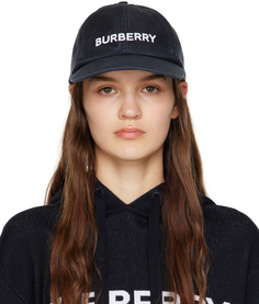 Темно-синяя кепка с вышивкой Burberry