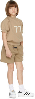 Детские светло-коричневые флисовые шорты Essentials