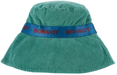 Детская зеленая вельветовая шляпа-ведро Bonmot Organic