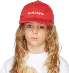 Детская красная кепка с логотипом Palm Angels