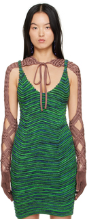 Эксклюзивные коричневые перчатки SSENSE со спиральным плетением Isa Boulder