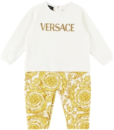 Белый комбинезон Barocco для малышей Versace
