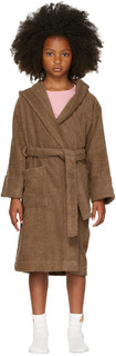 Детский коричневый халат с капюшоном Tekla Kids