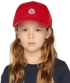 Детская красная бейсболка с логотипом Moncler Enfant