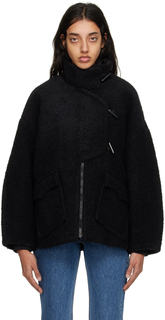 Черная куртка с заниженной линией плеч GANNI