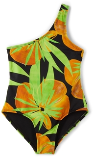 Эксклюзивный купальник SSENSE с зелено-оранжевой графикой Louisa Ballou