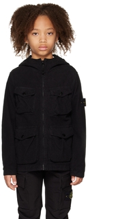 Детская черная куртка Q0401 Stone Island Junior
