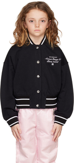 Детская черная куртка-бомбер с вышивкой Givenchy