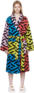 Многоцветный банный халат с принтом Versace Underwear