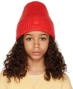 Детская шапка с красной нашивкой Acne Studios