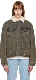 Коричневая джинсовая куртка тонированного оттенка Guess Jeans U.S.A.