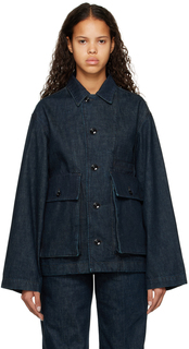 Джинсовая куртка свободного кроя цвета индиго LEMAIRE