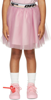Детская розовая юбка с логотипом Off-White