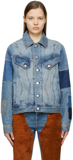 Синяя джинсовая куртка в стиле пэчворк Andersson Bell