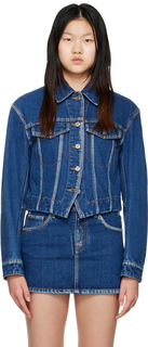 Синяя джинсовая куртка с V-образным вырезом We11done