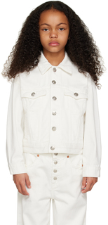 Детская джинсовая куртка с принтом Off-White MM6 Maison Margiela
