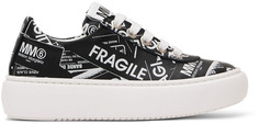 Детские черные кроссовки Fragile с логотипом MM6 Maison Margiela