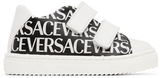 Детские черно-белые кроссовки Allover Versace