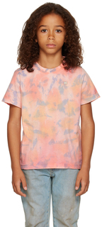 Детская оранжевая футболка с принтом тай-дай Acne Studios