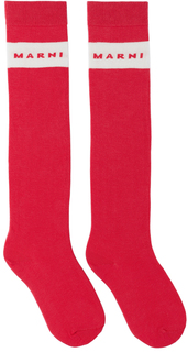 Детские красные носки с логотипом Marni