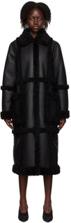 Черное пальто из искусственной кожи Patrice Stand Studio