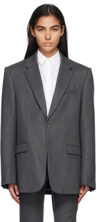 Серый однобортный пиджак WARDROBE.NYC